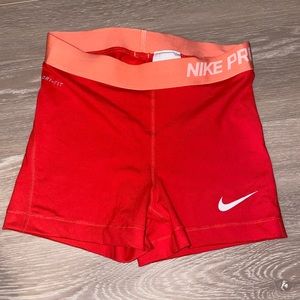 Nike Pro Shorts; Orange